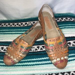 Karen Scott leather woven festival loafer flat